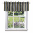 thumbnail image 2 of Yellow Blue Striped Window Valance for Kitchen, Vintage Medieval Rod Pocket Short Curtain for Small Windows, Light Filtering Decorative Valance, 60 x 18 Inch, 1 Panel, 2 of 9