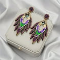 thumbnail image 5 of Michellecmm Women Carnival Earrings Bead Sequin Feather Non-Fading Dangle Earrings Funny Accessories, 5 of 8