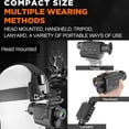 thumbnail image 3 of BekinTek 4K 3D Helmet Mounted Night Vision Monocular Goggles Rechargeable Optics Telescope IR Full Dark Observing 7x Infrared 8x Digital Zoom 4K Video Record 36M Photo 800 Degrees Diopter Adjustment, 3 of 14