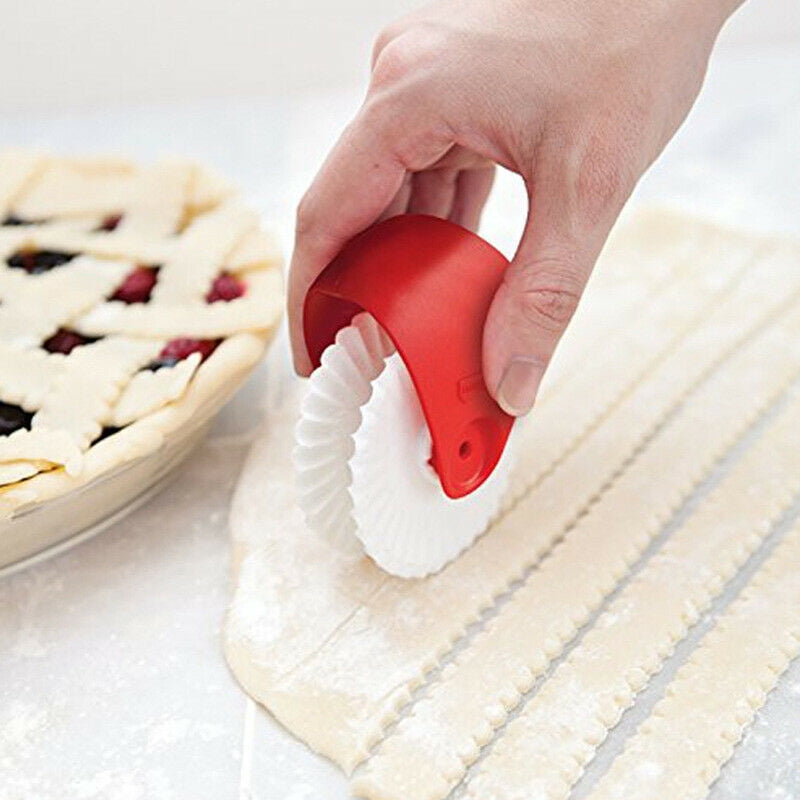 Cutter Pastry Pie Decor Plastic Wheel Roller Cutting Linen Pattern Bakeware Tool 
