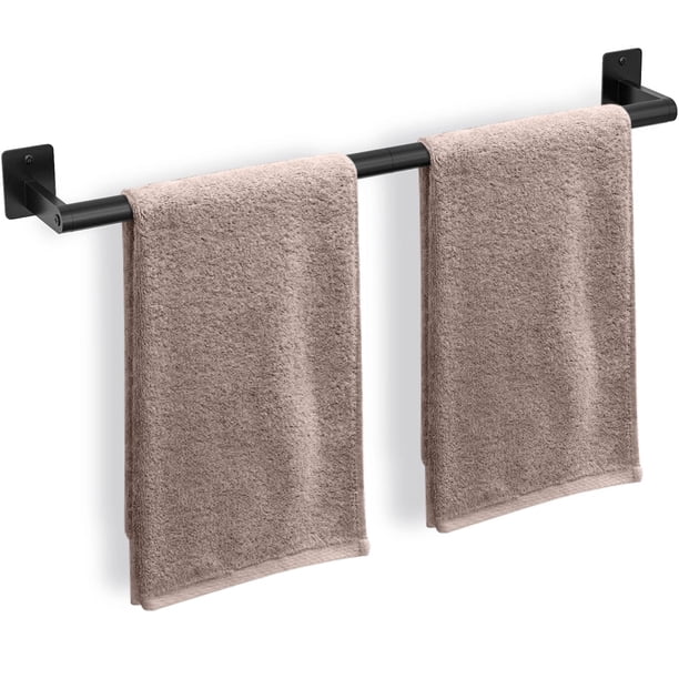Toallero de baño DOCOJUCL, 60 cm, montado en la pared, negro mate