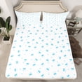 thumbnail image 2 of Manfei Girly Bowtie 3pcs Twin Sheet Sets,Love Heart Print Twin Fitted Sheet,Blue White Breathable Flat Sheet,Ultra Soft Kawaii Bedroom Decoration, 2 of 7