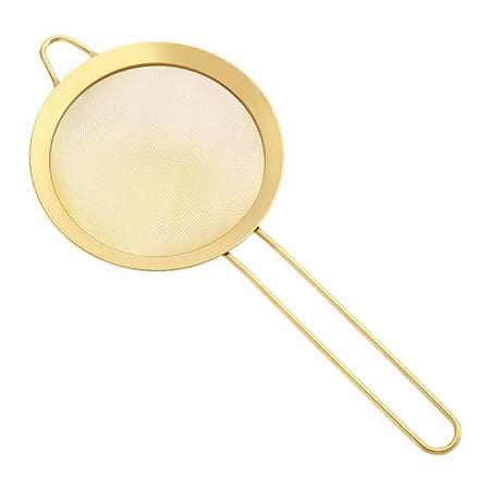 

VEAREAR Flour Sifter Fine Mesh Hanging Ear Design Uniform Hole Stainless Steel Kitchen Dining Room Handheld Manual Oil Juice Strainer Daily Use