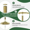thumbnail image 6 of Toilet Paper Holder Stand,Free Standing Toilet Paper Holder,Modern Post Pivoting Toilet Paper Stand with Stable Weighted Base,SUS304 Stainless Steel Tissue Roll Holder Stand for Bathroom,Brushed Gold, 6 of 13