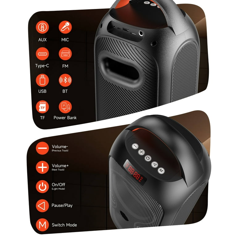 Free Shipping! RUIMATECH Portable Bluetooth Party Speakers with