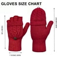 thumbnail image 2 of 1Pairs Winter Fingerless Gloves Mittens for Women Men Warm Wool Knitted Convertible Flip Top Mittens Cold Weather, 2 of 8