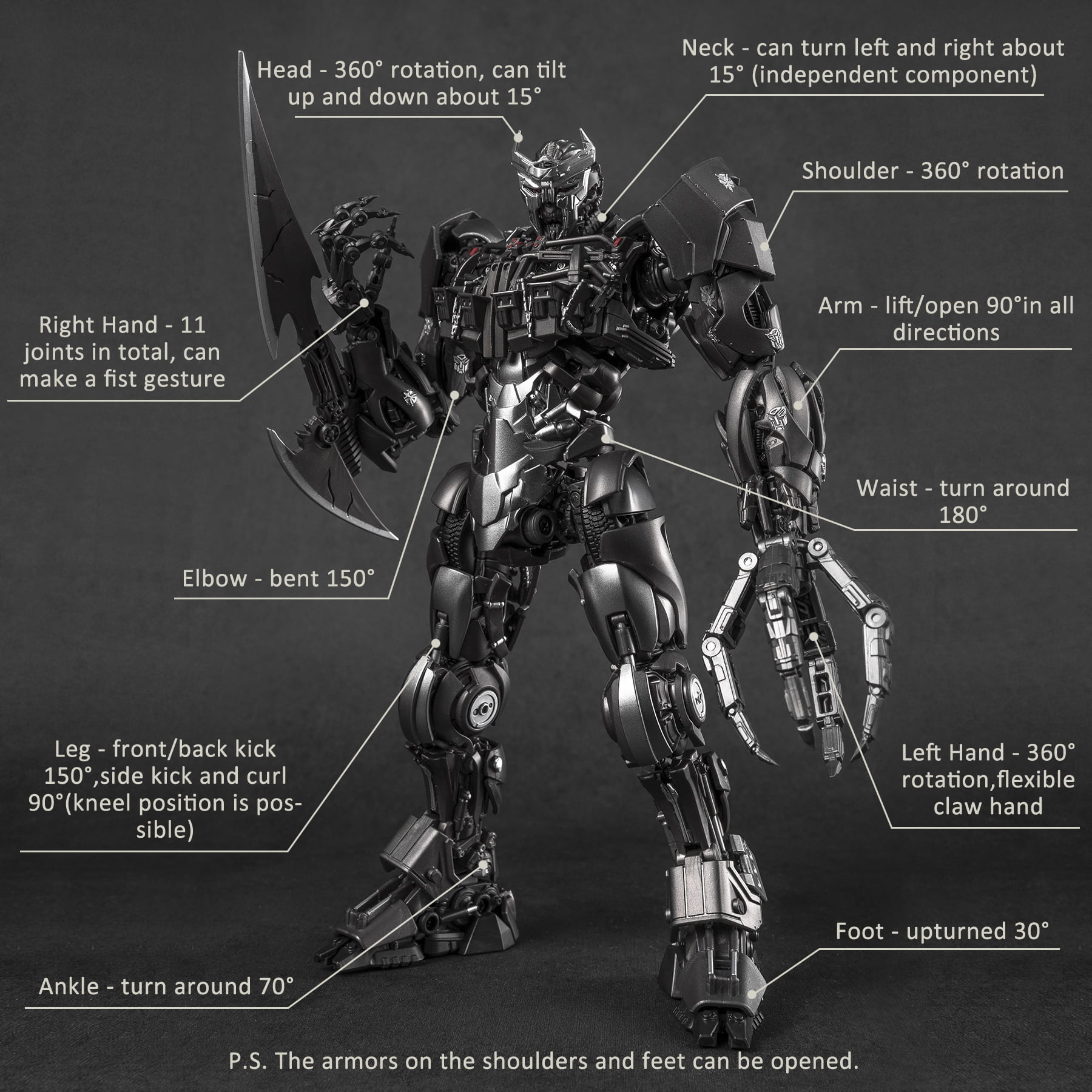 YOLOPARK Scourge Transformer Toys, Transformers Rise of The Beasts Action Figure,Highly Articulated Model Kit,Great Collection Birthday Gifts for Ages 8+