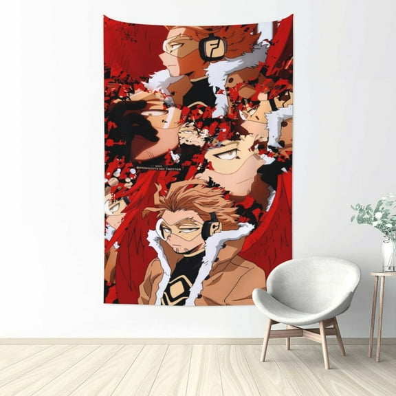 My Hero Academia Hawks Tapestry Wall Hanging Home Decoration Wall Blanket Dormitory Living Room Bedroom Backdrop Poster( 60x40inch)