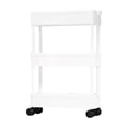 thumbnail image 1 of Bewildely Solución de almacenamiento multifuncional para dormitorio y sala de estar que no ocupa espacio, carrito de almacenamiento Organizadores de utensilios de cocina blanco, 3 capas 15 cm, 1 of 6