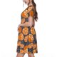 thumbnail image 2 of Easygdp Various Oranges para Vestido Transpirable de Mujer, Vestido Suelto de Manga Corta con Pliegues y Bolsillos para el Verano, 2 of 6