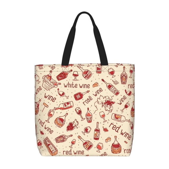 Easygdp Red Wine Bolsa Tote para Mujer, Bolso de Hombro para Trabajo, Playa, Viajes, Compras y Supermercado