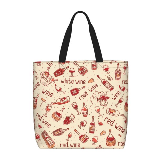 Easygdp Red Wine Bolsa Tote para Mujer, Bolso de Hombro para Trabajo, Playa, Viajes, Compras y Supermercado