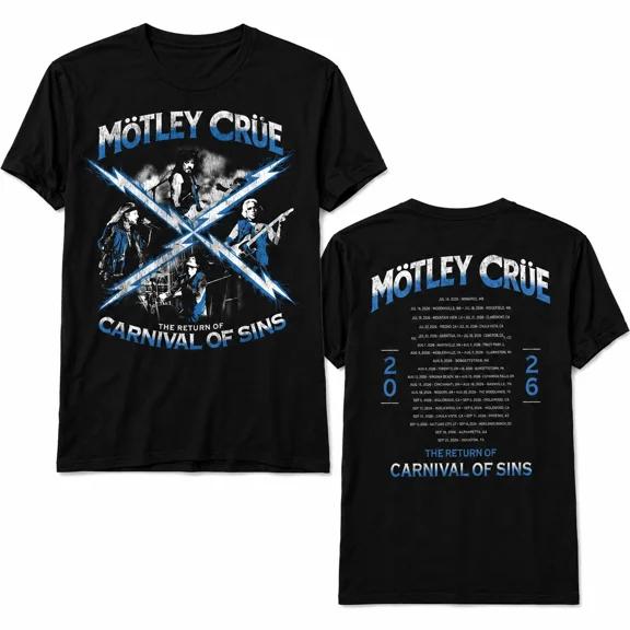 Motley Crue Carnival of Sins Return Tour 2026 Concert T-Shirt