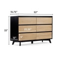 thumbnail image 3 of Plank+Beam Solid Wood Scandinavian 6-Drawer Dresser with MDF, Black/Blonde, 3 of 9