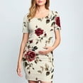 thumbnail image 2 of Taqqpue Women's Maternity Dress Short Sleeve Crew Neck Bodycon Wedding Guest Pregnancy Dresses Printed Fitted Stretch Maternity Clothes Summer Boho Baby Shower Photoshoot, 2 of 6