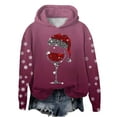 thumbnail image 1 of WEAIXIMIUNG Chandails en Molleton d'Automne Graphiques pour Femmes Automne et Hiver Noël Rouge Verre Imprimé Col Rond Manches Longues Chandail à Capuchon Sport Décontracté (1), 1 of 4