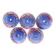 thumbnail image 4 of Phenovo 5x Flor Hecha A Mano De Oro De Lampwork Cuentas De Arena De Joyería Haciendo Azul Sunnimix Color Glaze bolas, 4 of 8
