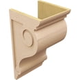 thumbnail image 5 of 12"W x 12"D x 24"H Wide Scroll Rough Cedar Woodgrain TimberThane Corbel, Primed Tan, 5 of 6