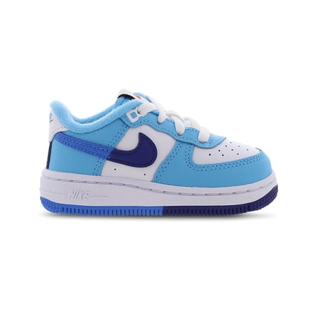 Nike Toddler's Force 1 LV8 2 Athletic Shoes Classic Laces, White/Light Photo Blue, 5