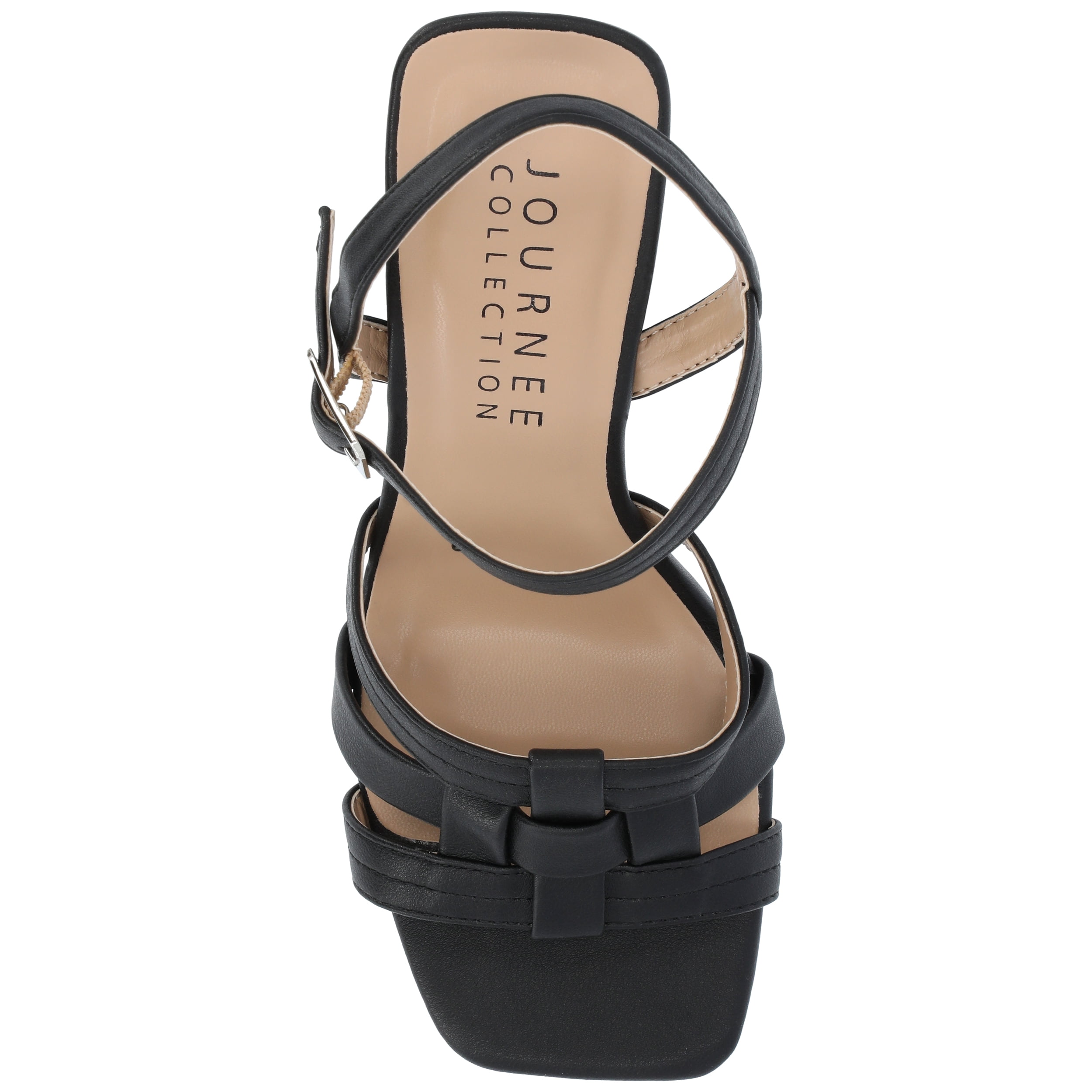 Journee Womens Gibssen Ankle Strap Covered Block Heel Sandals