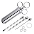thumbnail image 1 of Kit de inyector de carne para barbacoa de acero inoxidable 304, equipado con barril de gran capacidad de 2 oz y 3 agujas de adobo profesionales Adepaton WFLD-236, 1 of 8