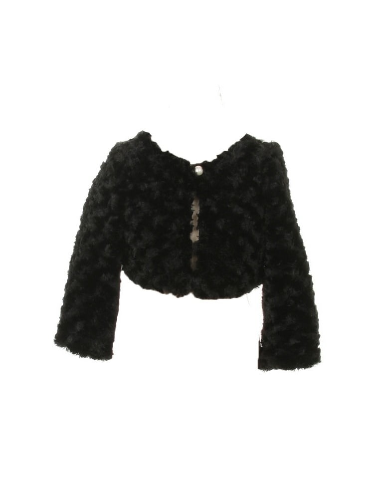 Gelukkig is dat gezantschap gangpad little girls black faux fur long sleeve pearl bolero jacket 2t - Walmart.com