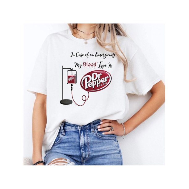 in Case of emergency My Blood Type is Dr. Pepper T-Shirt, Funny Soda Lover Tee, For Men, For Woman Menswear