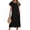 Black, variant on Delconic Women’s Short Sleeve Loose Fit Midi Dress with Crew Neck and Side Pockets Suitable for Casual and Everyday Wear Black L