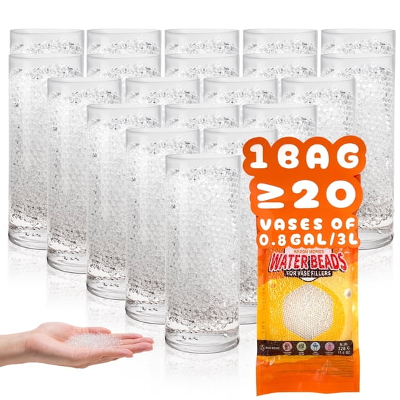ANZON MORIES Clear Water Beads (205k Pcs Bulk pack Fill More Than 20 Vases) 3 Sizes Options, Gel Bead for Wedding Centerpiece Decoration, Vase Filler