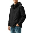 thumbnail image 3 of Sevevn Men 3 In 1 Rain Jacket Detachable Hood Regular Fit Waterproof Shell With Fleece Liner Chest Zip Pocket Side Pockets Elastic Cuffs For Hiking Wear, 3 of 8