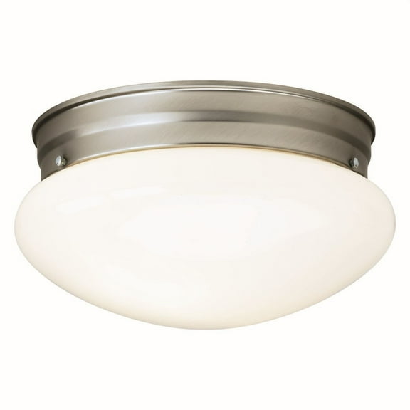 6002-01-55-Forte Lighting-Button - 1 Light Flush Mount-5 Inches Tall and 7.5 Inches Wide-Brushed Nickel Finish