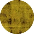 thumbnail image 1 of Ahgly Company Indoor Round Abstract Yellow Modern Area Rugs, 6' Round, 1 of 4