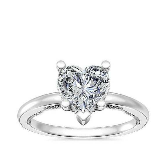 2.15 Carat Heart Cut Moissanite Diamond Wonderful Bridal Ring for her in Solid 14K White Gold Size 7 by Diamond-Capitals
