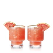 Viski Meridian Crystal Old Fashioned Cocktail Glasses, 12oz (Set of 2)
