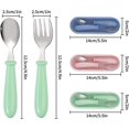 thumbnail image 2 of Nvzi 6Pcs Children Flatware, Toddler Spoons & Forks for Kids, Stainless Steel Kids Flatware, Baby Safe Utensils with Travel Carrying, Ideal for Home Restaurants & Preschools Pink Green Blue K-M050, 2 of 5