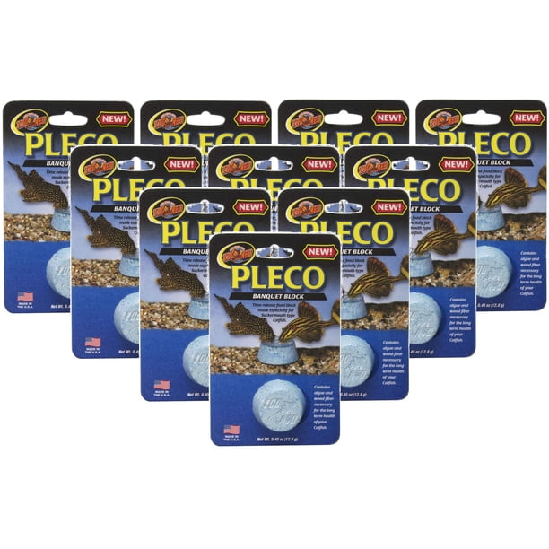 Bloques de Banquete Pleco Zoo Med Paquete de 10 Alimentos para Peces