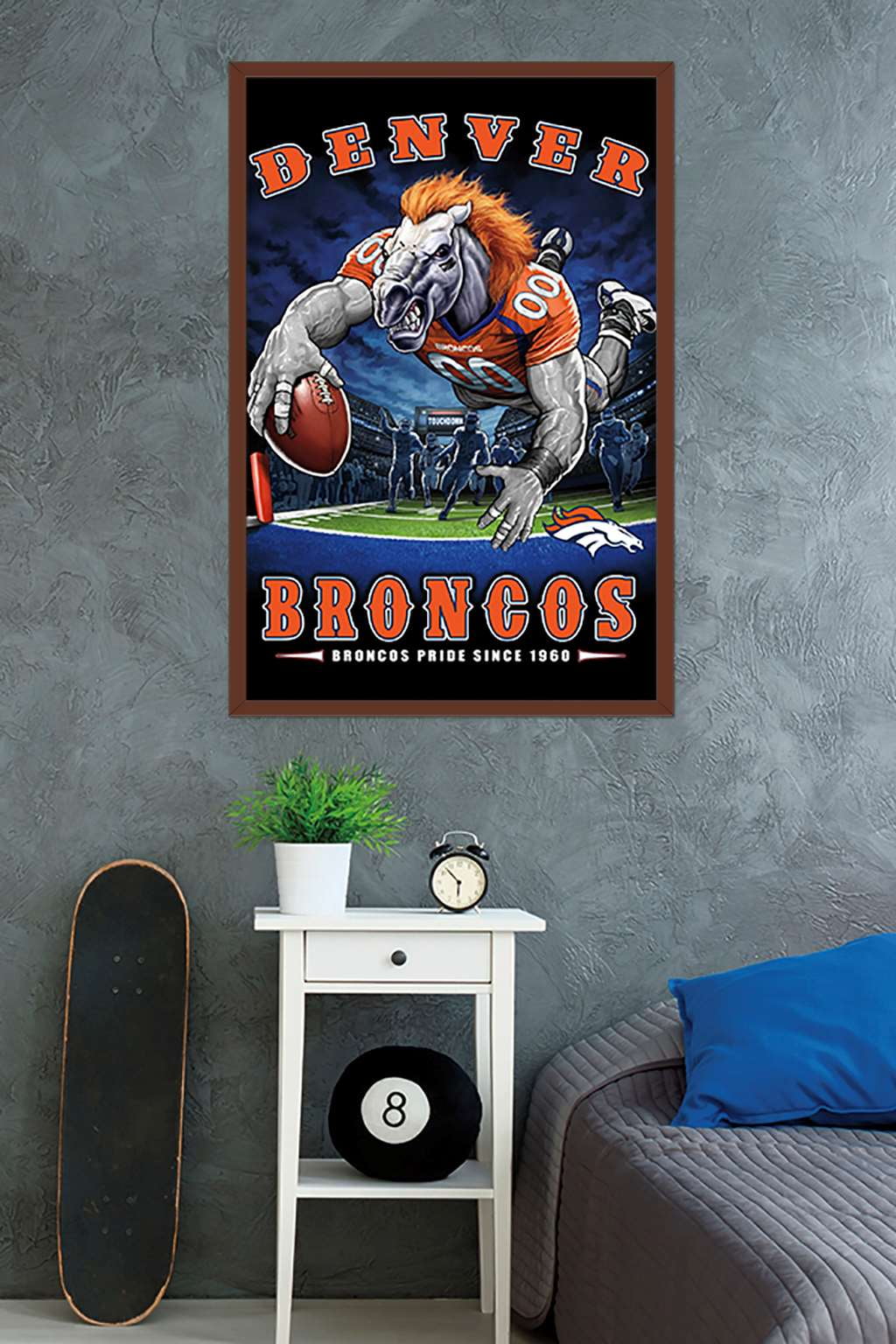 NFL Denver Broncos - Retro Logo 14 Wall Poster, 14.725 x 22.375, Framed 