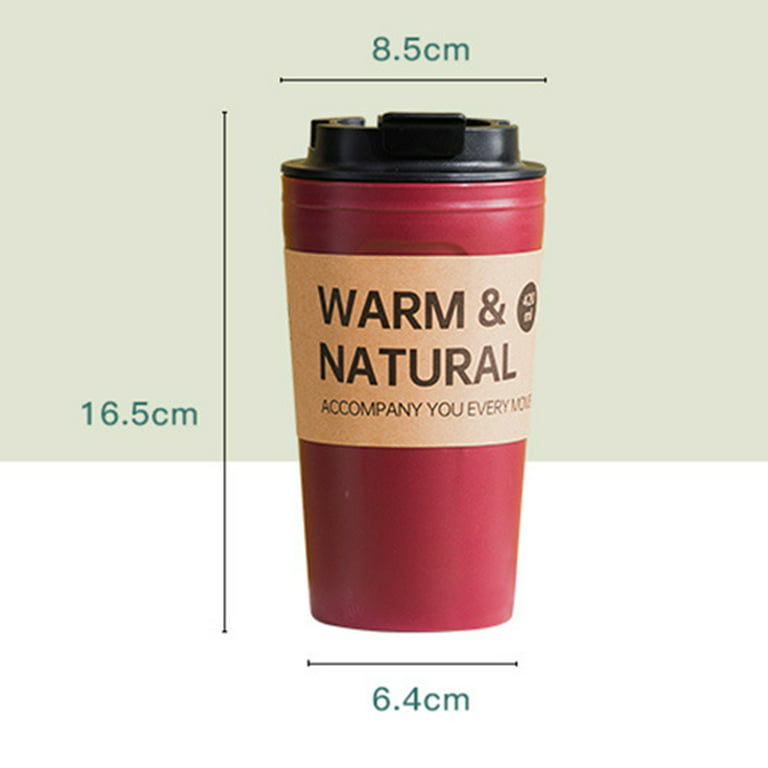 Dream Lifestyle 420ml Reusable Water Cup Coffee Mug with Lid & Spill Stopper,Leak-proof  & BPA Free Plastic Mug for Home Office Travel , Dishwasher Safe Portable  and Eco-Friendly 