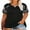Black Floral, variant on Plus Size Tops For Women 3X Rainbow Stripe Sleeve Raglan Shirts Short Sleeve Purple Summer Blouses Crewneck Tee 3XL 20W 22W