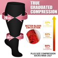 thumbnail image 4 of 3 Pairs Copper Compression Socks for Plus Size Women & Men Circulation 20-30 mmHg Knee High- Better Blood Flow, Swelling, Best Support for Medical, Running, Nursing, 4 of 6