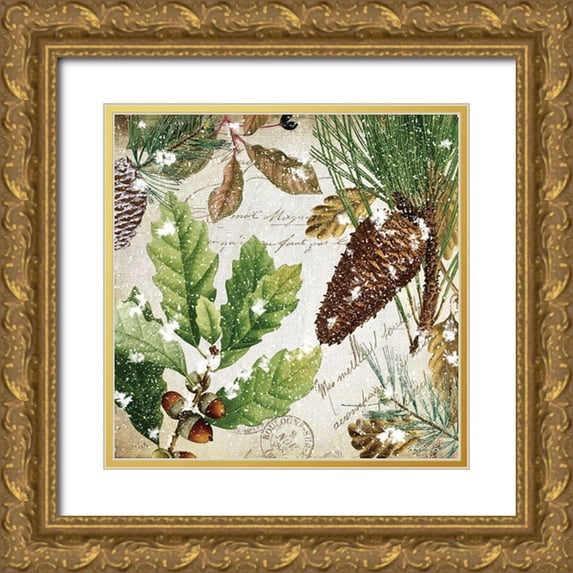 Sophie 6 12x12 Gold Ornate Wood Framed with Double Matting Museum Art Print Titled - Snowcones II