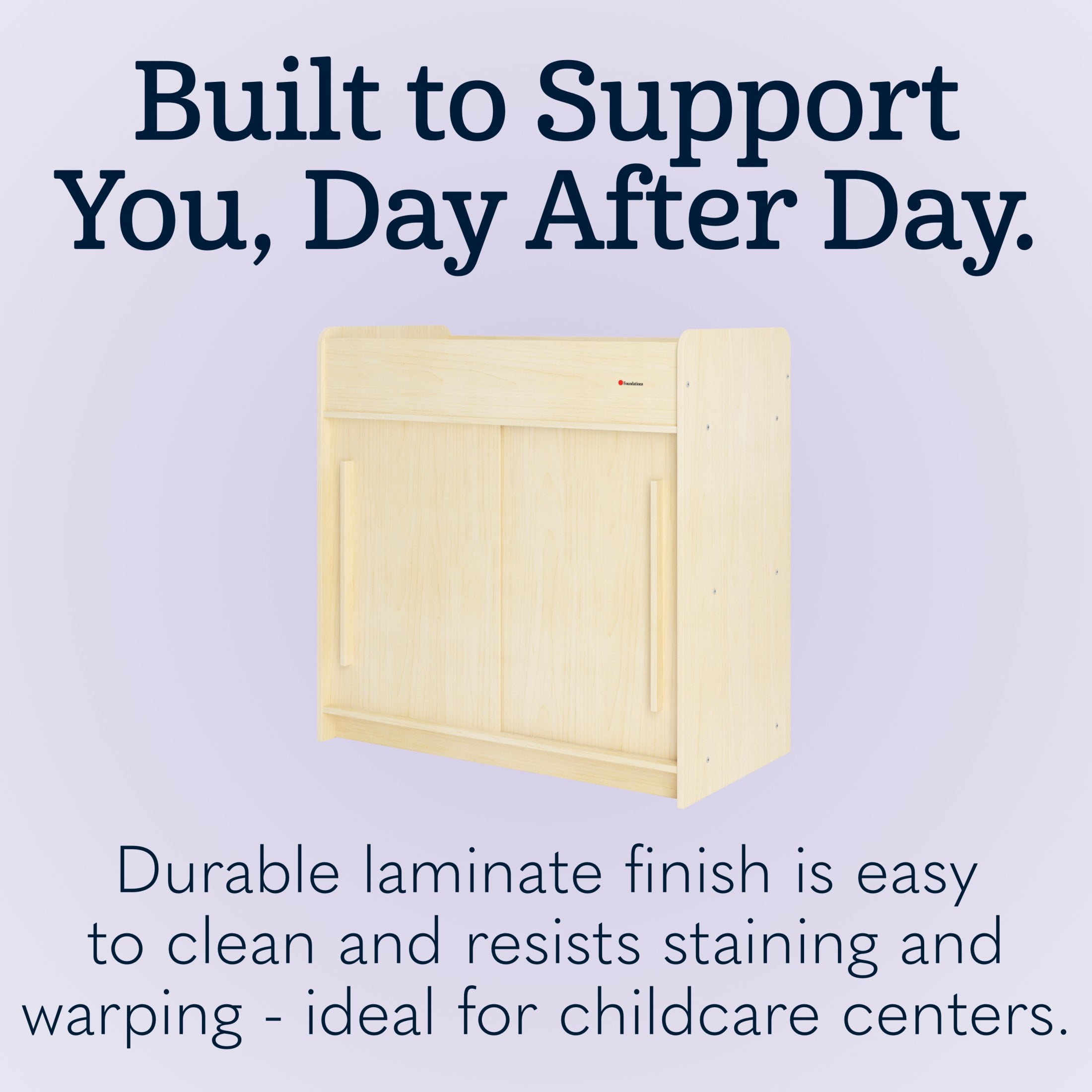 Foundations SafeGlide Changing Table, Built-In Storage, Gliding Doors, Natural