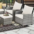 thumbnail image 6 of FHFO 2-Piece Outdoor Patio Sofa Set - All-Weather Wicker Single Armrest Chairs with Cushions, Grey-beige for Porch,Garden, 6 of 6