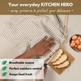 thumbnail image 2 of Native Fab 12 Pack Gingham Check Plaid Kitchen Towel - Soft Cotton - Washcloths - 16x26 - Beige, 2 of 7