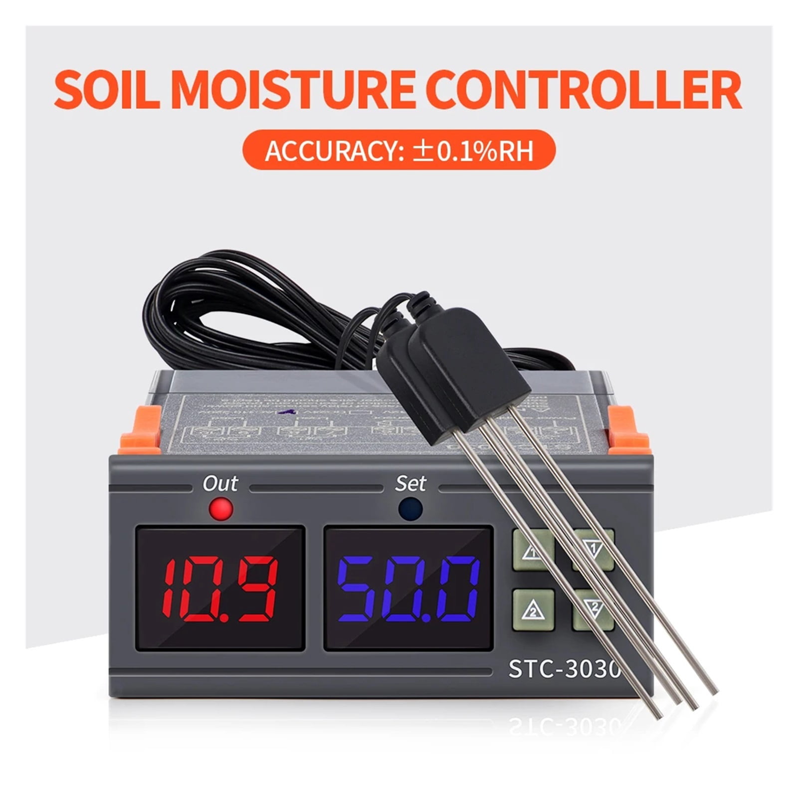 STC-3029 STC-3030 STC-3031 LED Display Soil Moisture Controller Humidity Thermoregulator for Plant Soil Monitor Meter Hygrometer