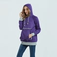thumbnail image 2 of Defitshape Women's Fashion Hoodie Sweatshirt Long Sleeve Hooded Cotto Thick Long Soft Fall Lined Winter Tops Zipper Pocket Purple Small, 2 of 4