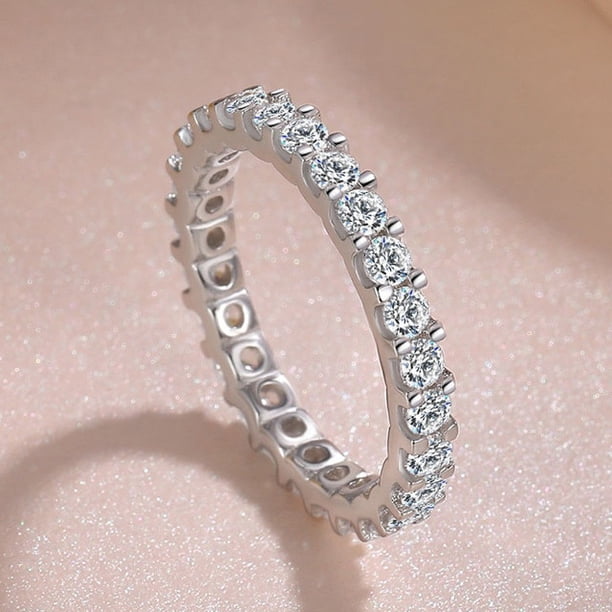 Anillos CC para mujer, anillo de Zirconia cúbica de Color plateado, piedra blanca, compromiso de boda nupcial, joyería de moda, bisutería para mujer CC1565 Tan Jianjun unisex