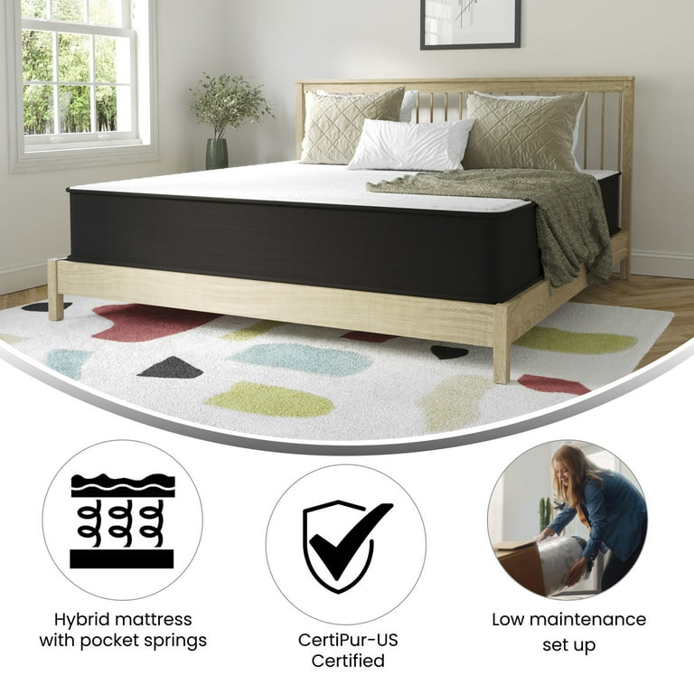 Flash Furniture Dream 12 Premium Foam and Pocket Spring Hybrid Mattress King