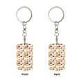 thumbnail image 2 of Goofa Mushroom Printed Rectangular Metal Keychain Bag Charm Floral Charm for Purse Keys Metal Keyring Gift for Women Accessories, 2 of 7