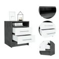 thumbnail image 3 of 2-Drawer 1-Shelf Rectangle Nightstand Smokey Oak and White, 3 of 5
